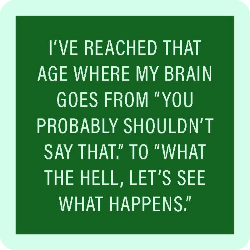 Drinks on Me - COASTER Shouldn't Say That | Funny Gift | Home Bar Decor