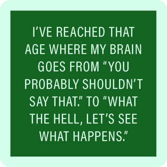 Drinks on Me - COASTER Shouldn't Say That | Funny Gift | Home Bar Decor