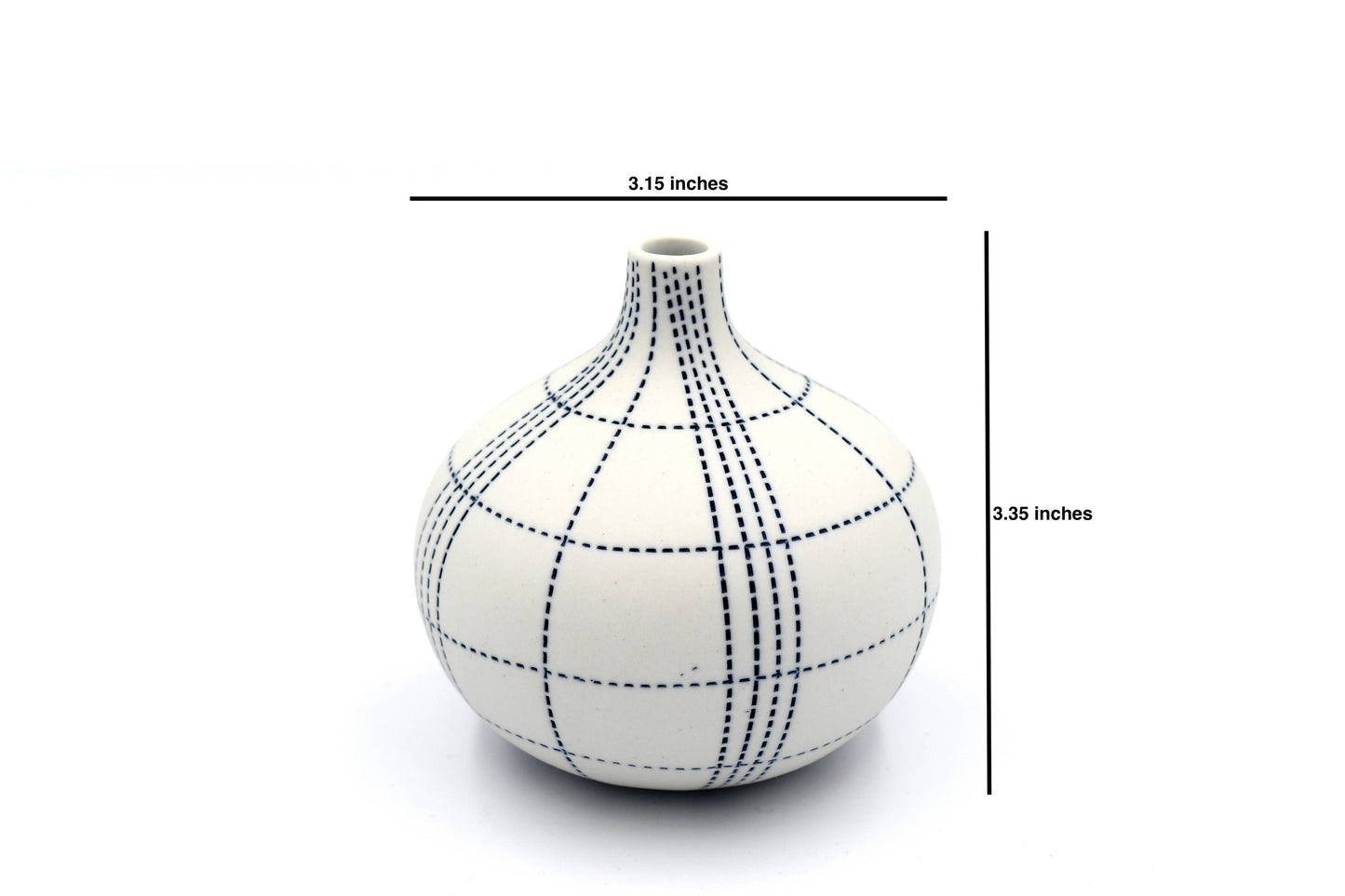 Art Floral Trading LLC - 524W25 CONGO TINY L-Handcrafted Porcelain Bud Vase