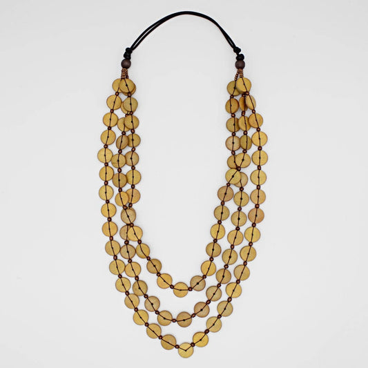 Sylca Designs - Mustard Yellow Jacey Triple Strand Necklace