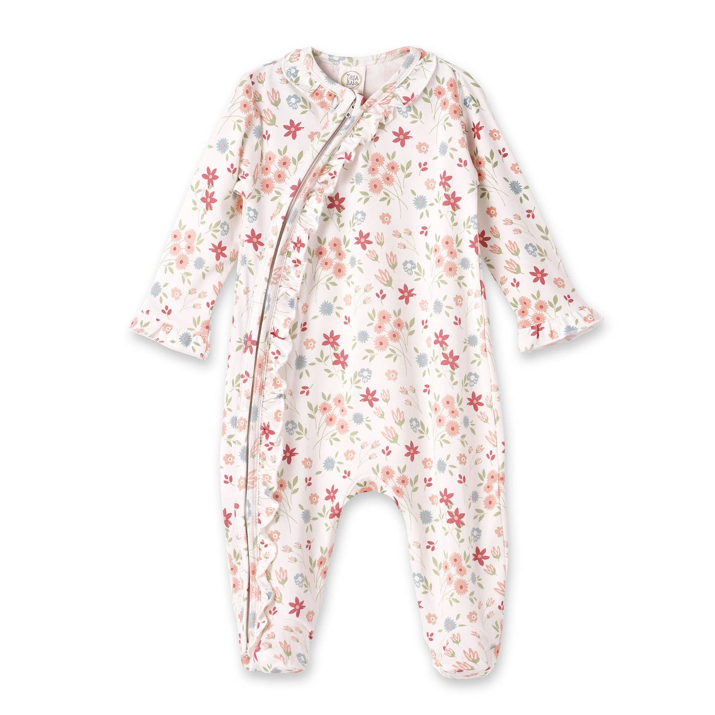 Tesa Babe - Prairie Petals Bamboo Zipper Romper: 6-9M