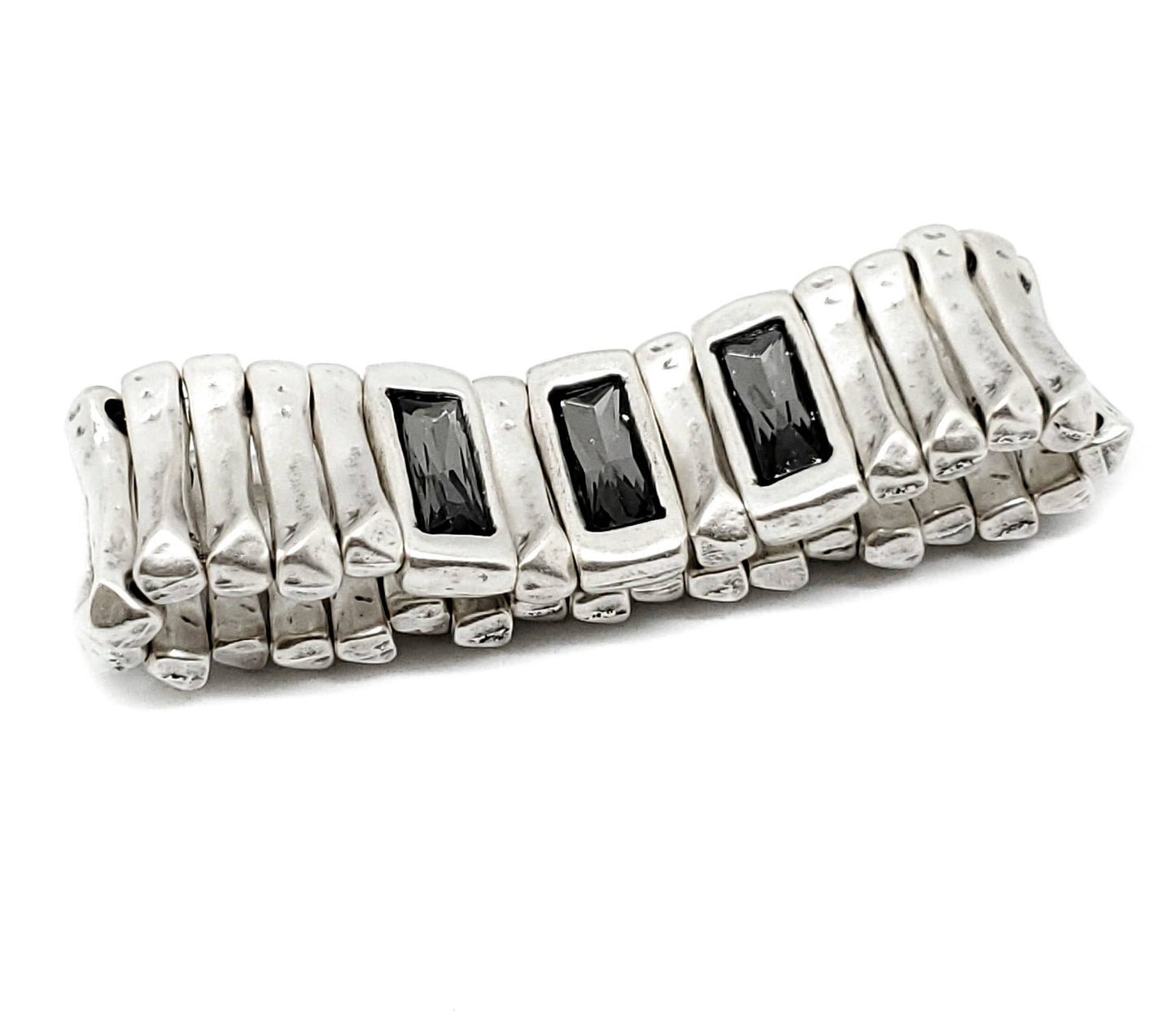 Chanour - Handmade Pewter & Crystal Bracelet - NB2155 SMOKY
