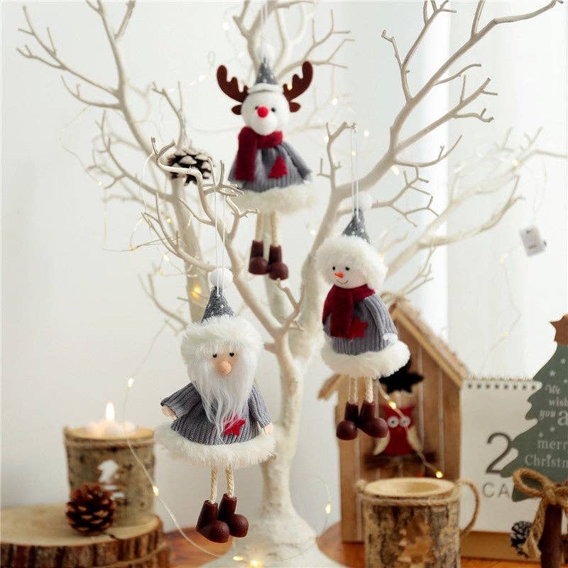 Ekartini - Christmas Decoration Old Man Snowman Elk Small Tree Pendant: One_size / 3