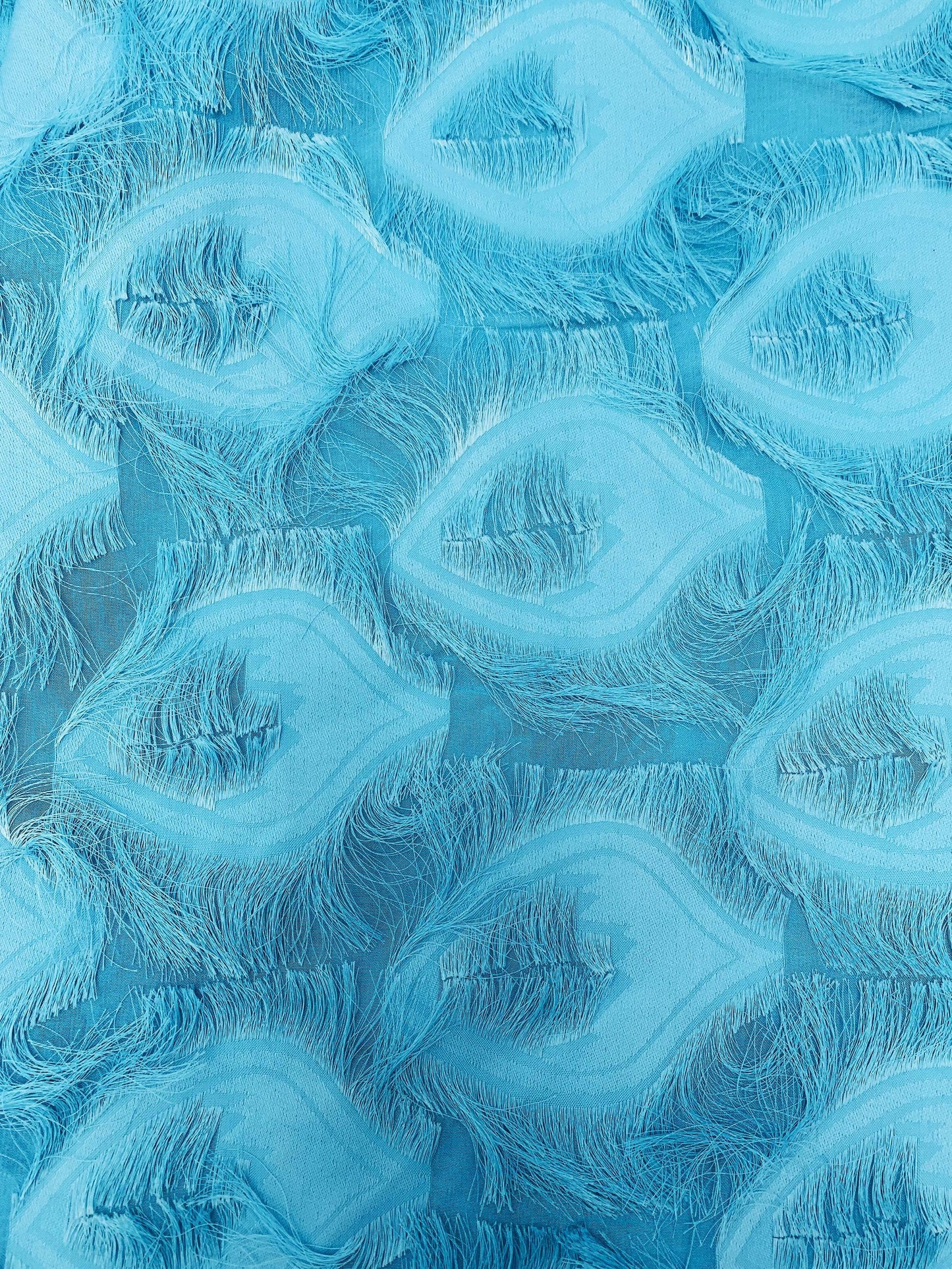 JC Sunny Fashion - Fringe Feather Detailed Lightweight Eyelash Kimono 11 colors: Aqua