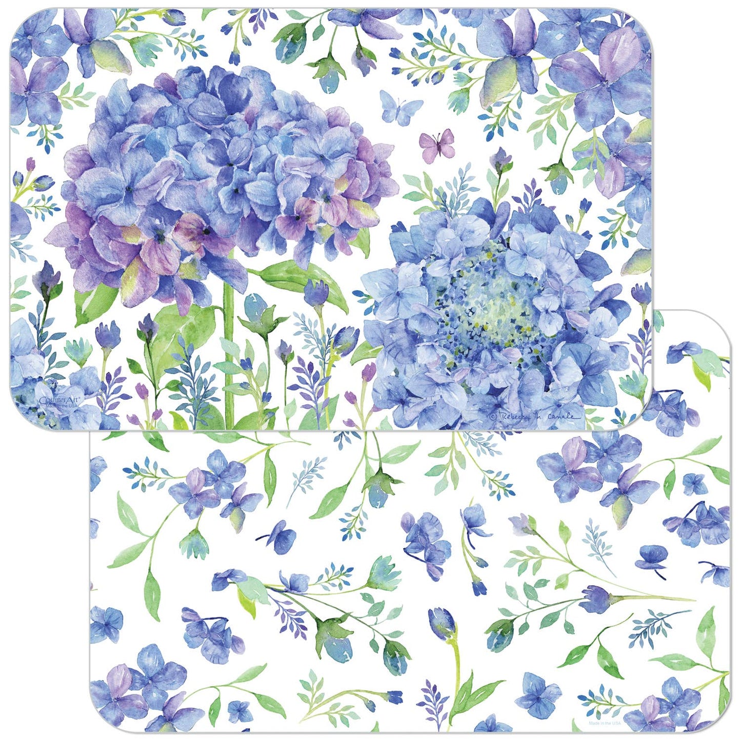 CounterArt/Highland Home/Thirstystone/CoasterStone - Beautiful Hydrangea Reversible Rectangular Plastic Placemat