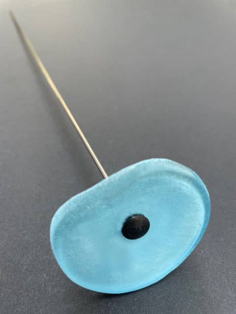 CARNEOL GLASS - Small Glass Flower For Inside In L.Blue