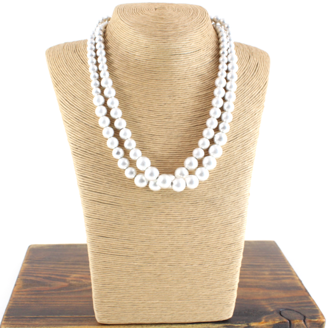 Pretty Persuasions - N23010 Two Layers Large Bead Necklace: GD