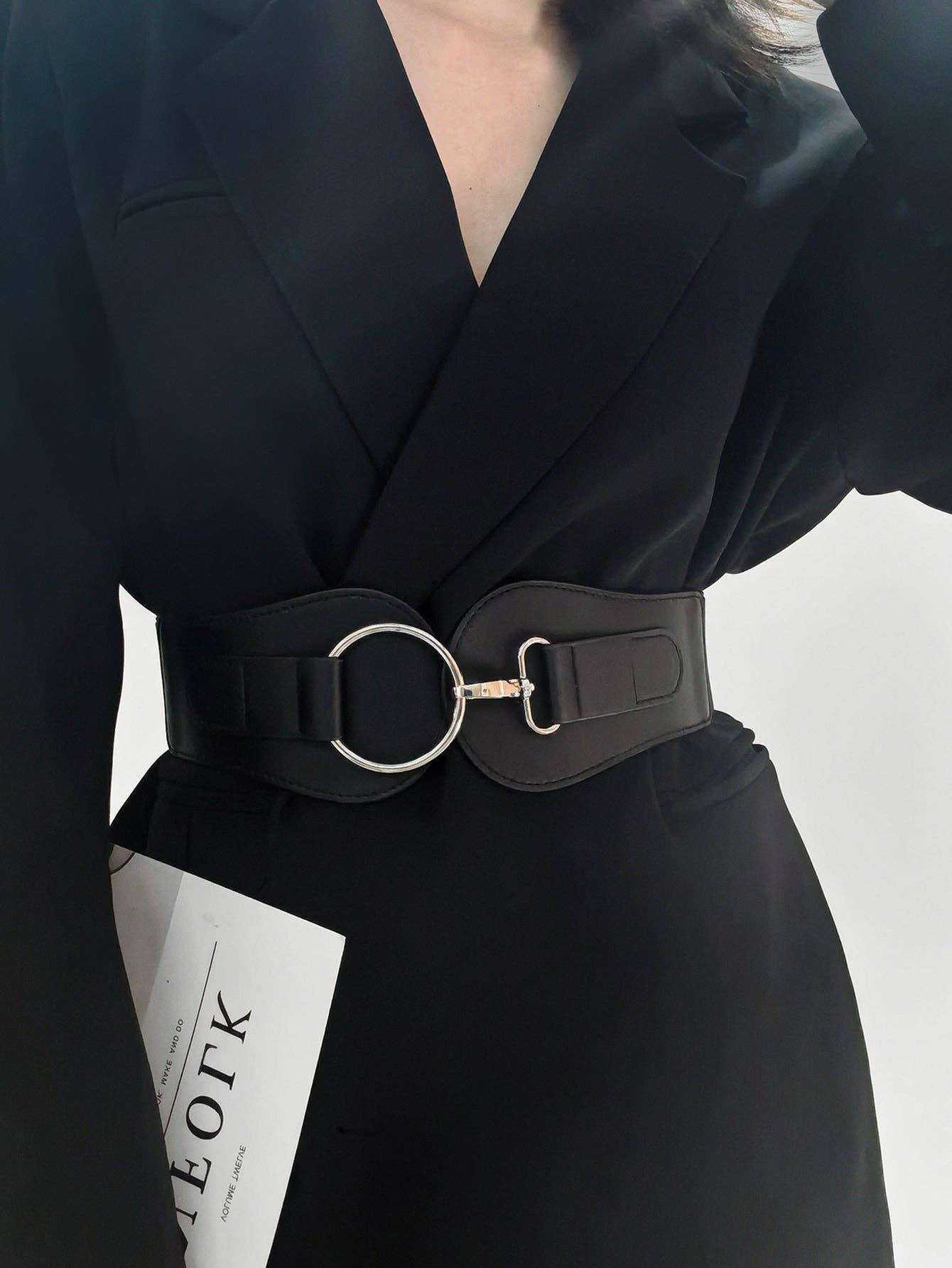 Kustom Kreations Goods - PU Elastic Wide Belt: Black / One Size
