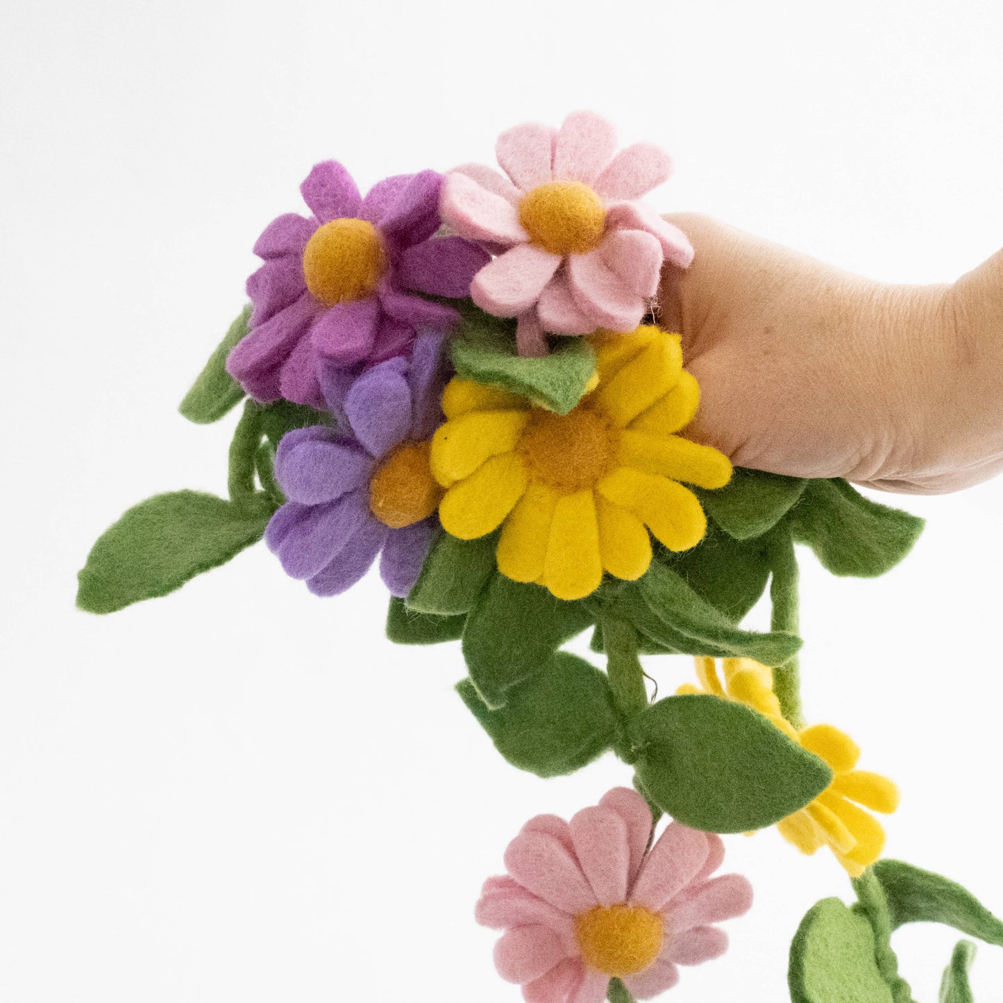 The Winding Road - Garland - Purple, Pink and Yellow Daisy Chain - Wall Decor