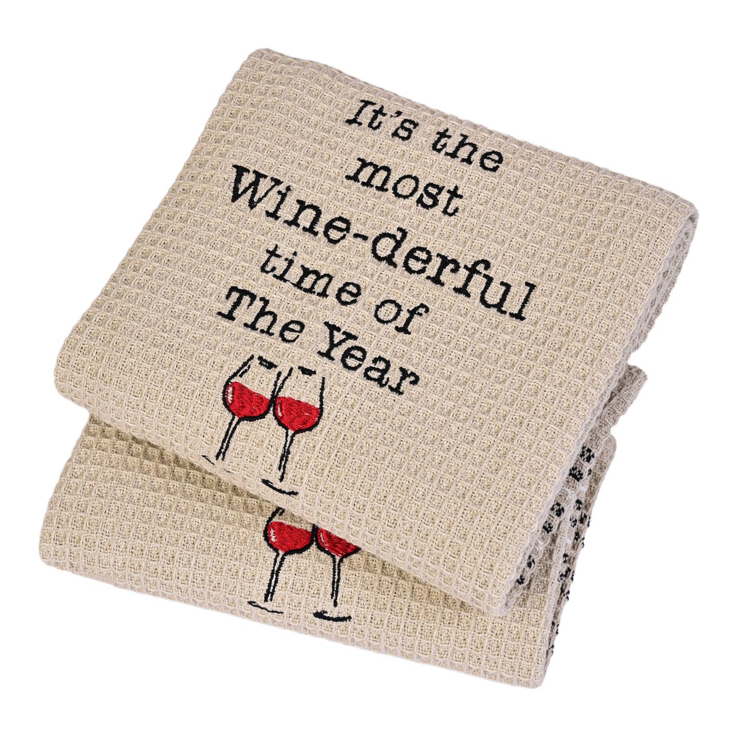 Mona B. - WINE-DERFUL TIME Of Tea Towel Set - 100% Cotton