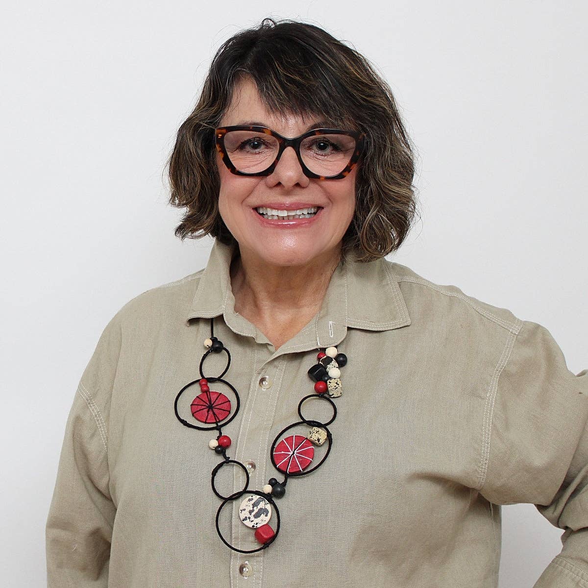 Sylca Designs - Red Hayden Disk Necklace