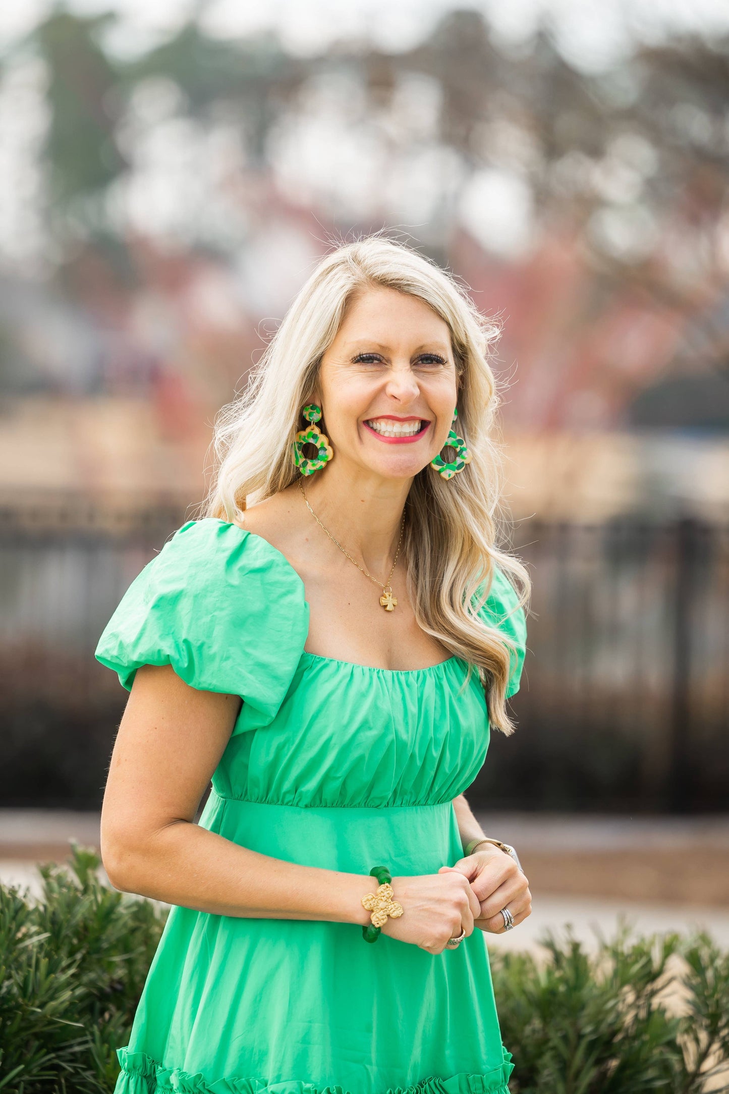 Hidden Truth Jewelry - Green Glass with Andrea