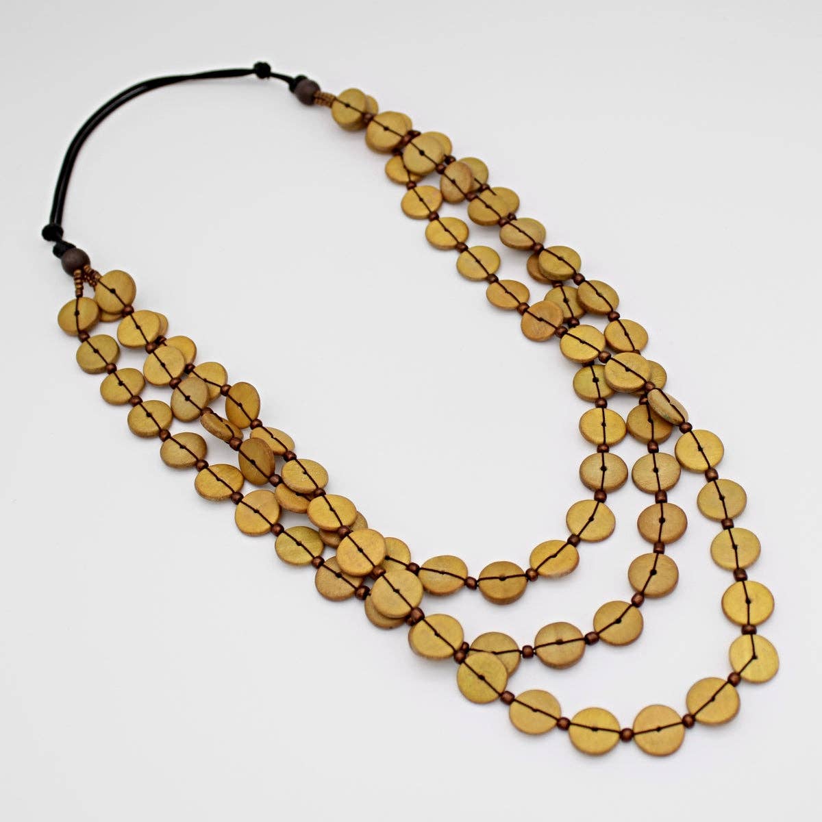 Sylca Designs - Mustard Yellow Jacey Triple Strand Necklace