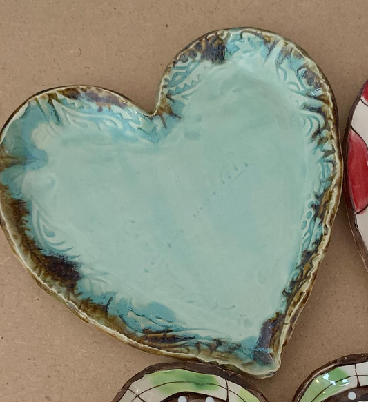 Heartfelt Traditions - Small Heart Plate (Turquoise)