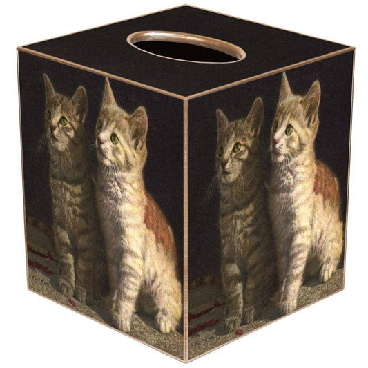 Marye-Kelley - Two Kittens Tissue Box Cover: Paper Mache