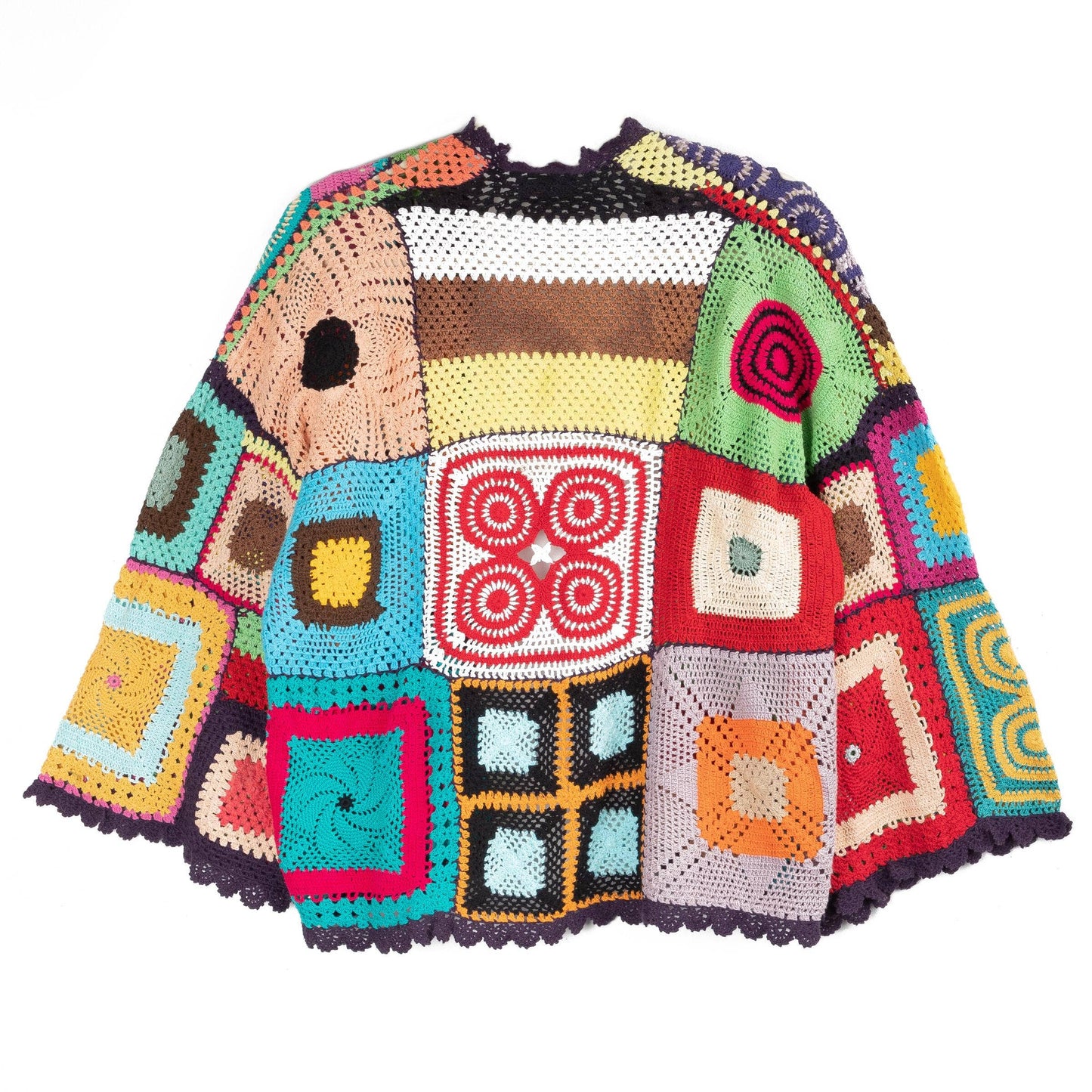 SAACHI - Willa Granny Hand Crochet Color Block Jacket
