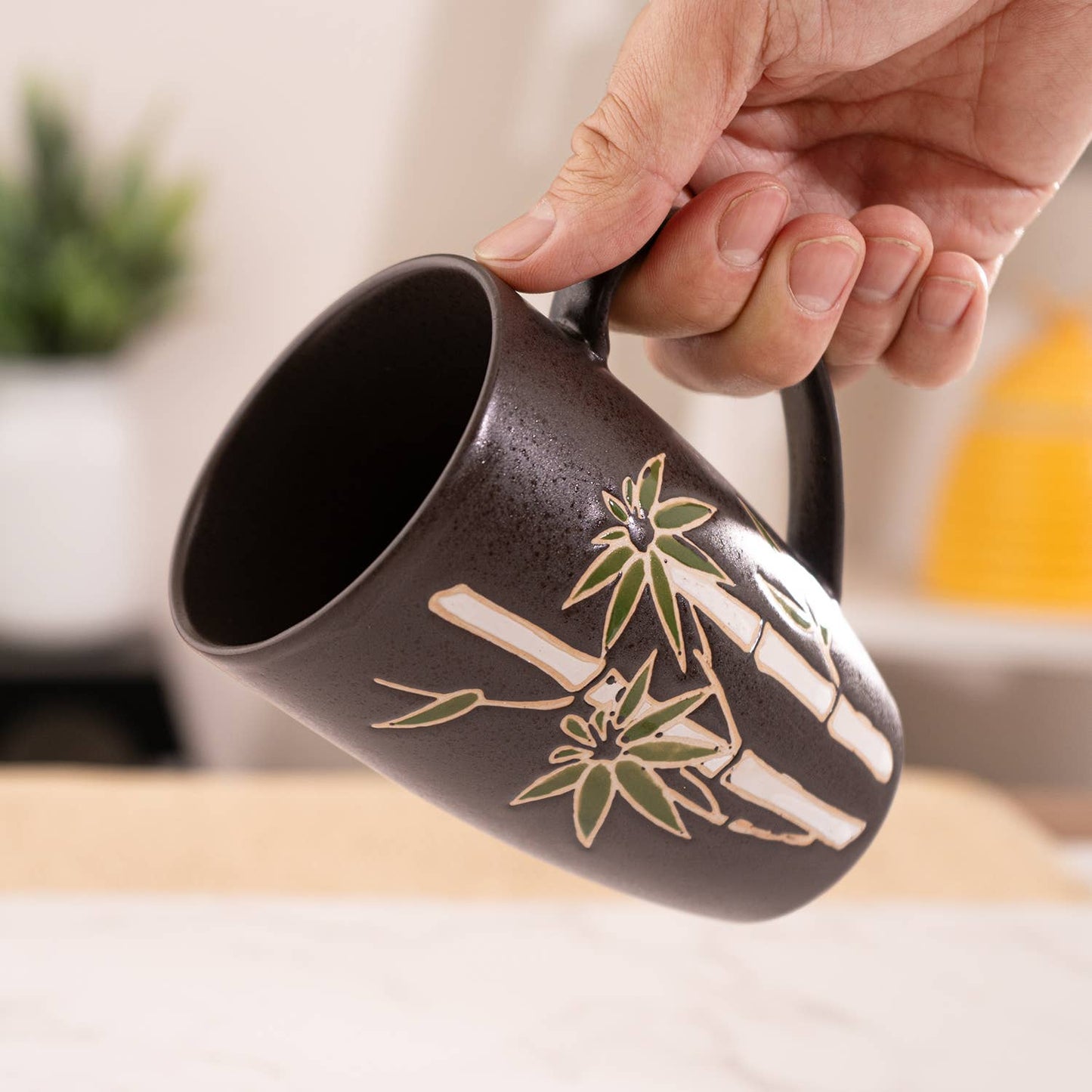 Urban Tokyo - Bamboo Design 15oz Tea Mugs with Lid and Infuser