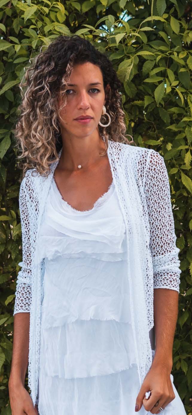 Dance in Paris - Short Soft Stretchy Rayon Laser Cut Cardigan: Hunter Green / S/M