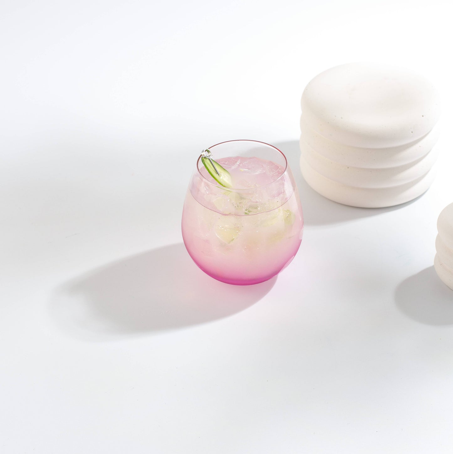 JoyJolt - Hue Colored Stemless Summer Wine Glasses, Outdoor Glasses