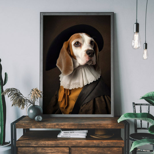 Ink & Drop - Beagle Dog Portrait Print: 11 ¾ x 15 ¾ in | 30x40 cm / Matte
