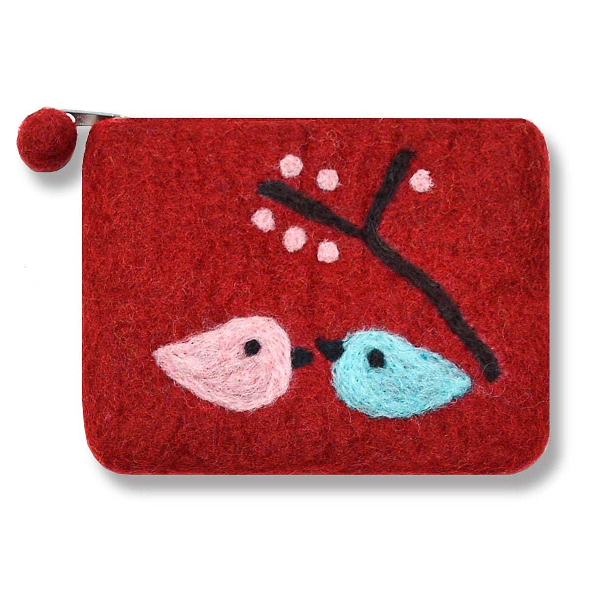 BNB Crafts Inc. - Two Love Bird coin purse: Aqua