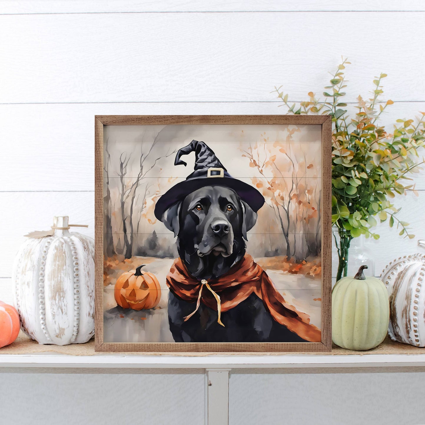 Kendrick Home - Halloween Black Lab: 12 x 12 x 1.5