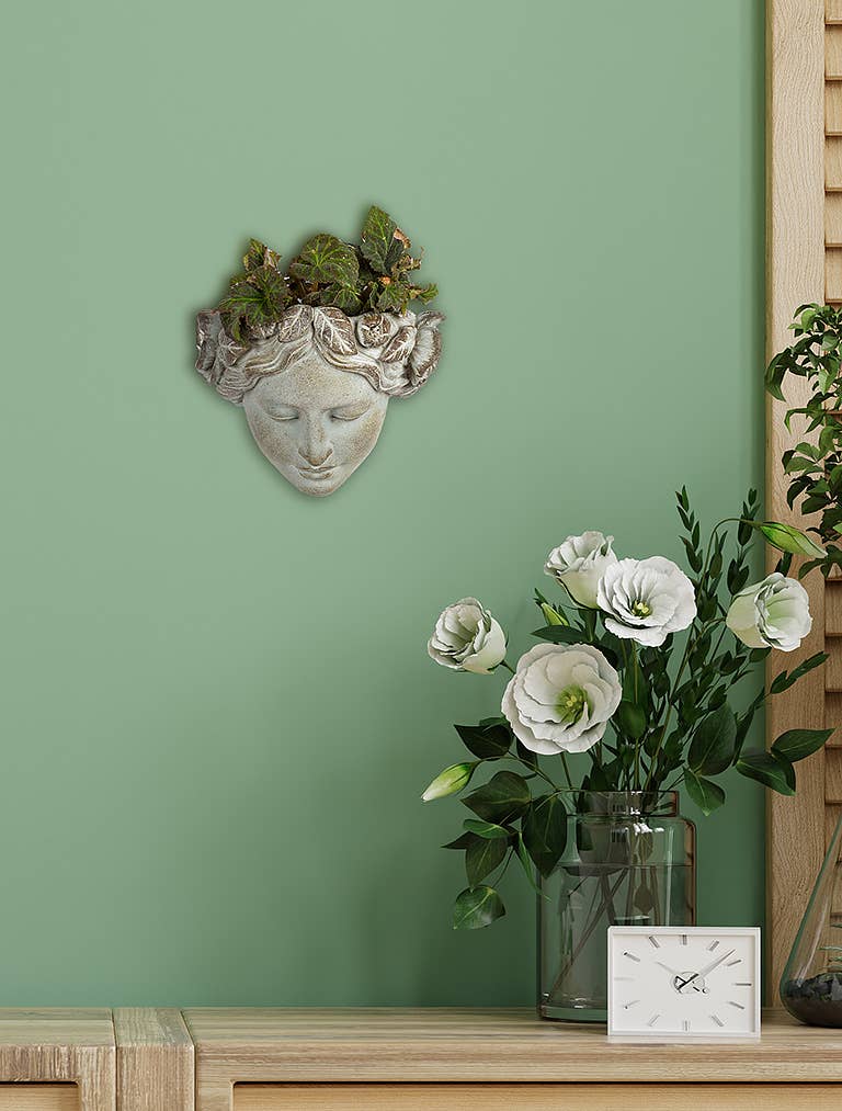 Abbott - Woman Face Wall Planter-8"H