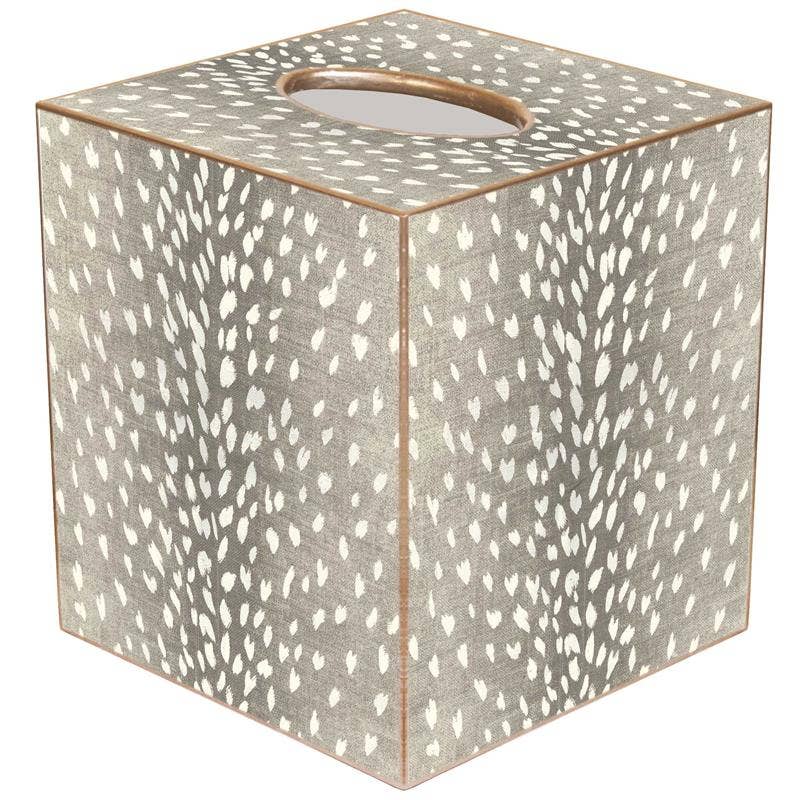 Marye-Kelley - Taupe Antelope Tissue Box Cover: Paper Mache