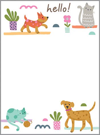 GINA B DESIGNS - Memo Pad -  Cats & Dogs
