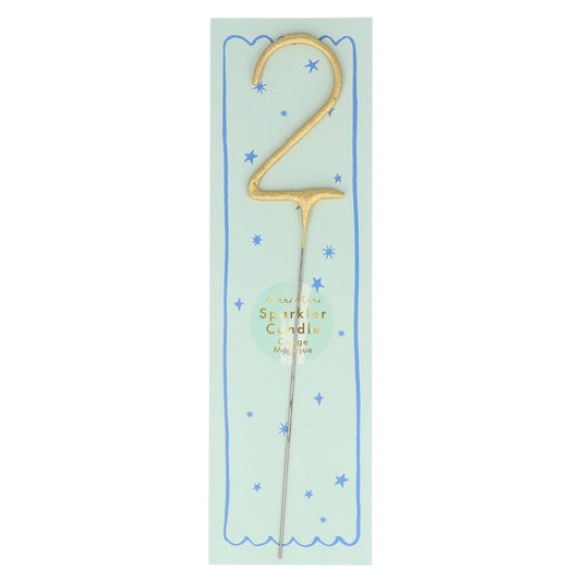 Meri Meri - Gold Sparkler Numbers 0 to 9 Candles: 2