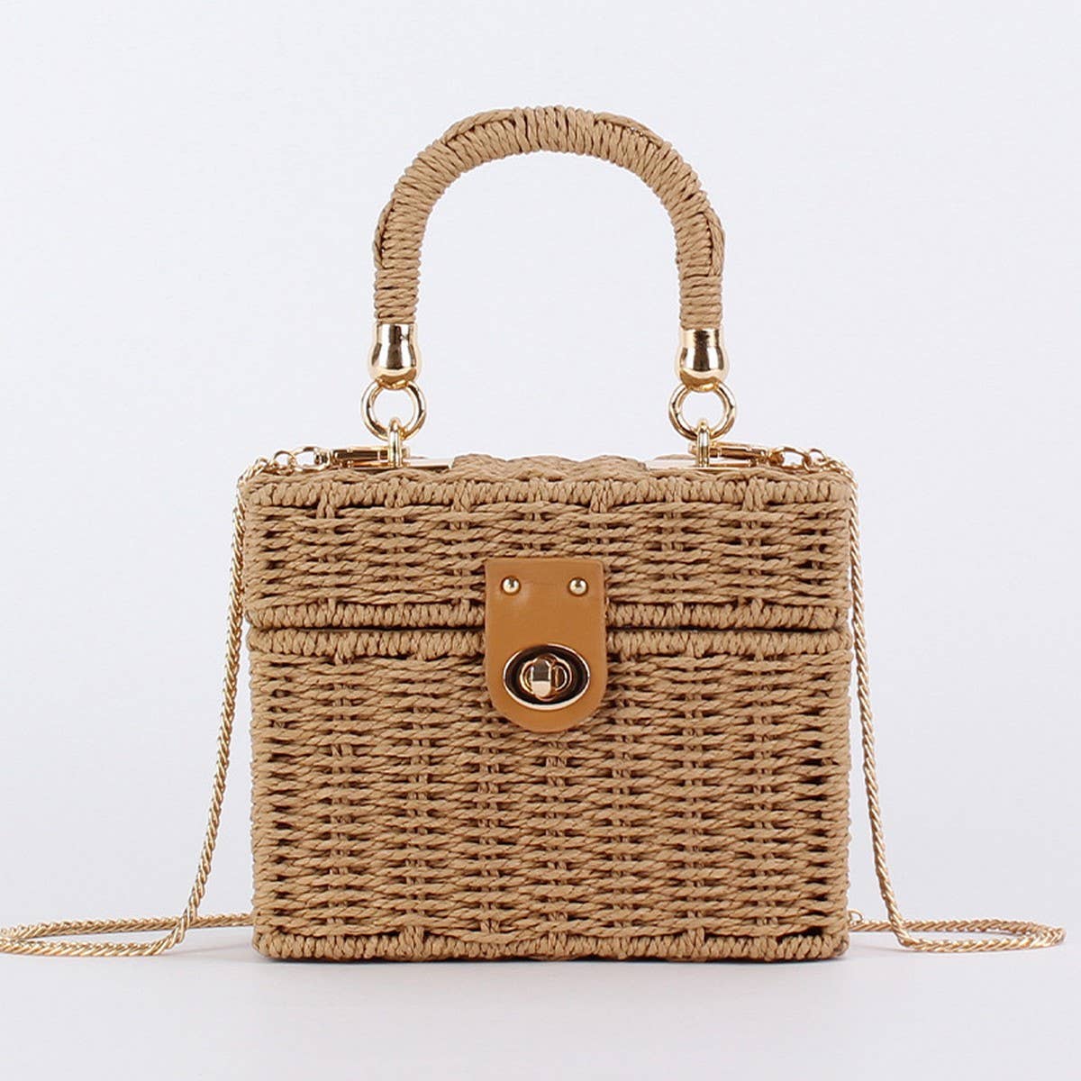 ACCITY - DUAL-PURPOSE LEISURE PAPER ROPE WOVEN BAG_CWAB4713: Beige / (OS) 1