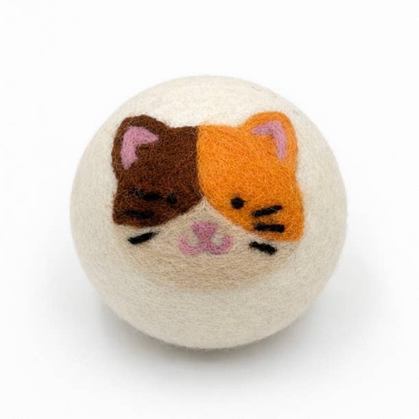 Ethical Global - Cats: Eco Wool Dryer Balls Fair Trade: Cat w/Scarf