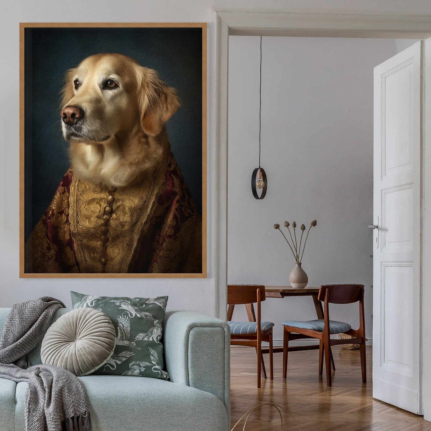 Ink & Drop - Golden Retriever Dog Portrait Print: 11 ¾ x 15 ¾ in | 30x40 cm / Matte