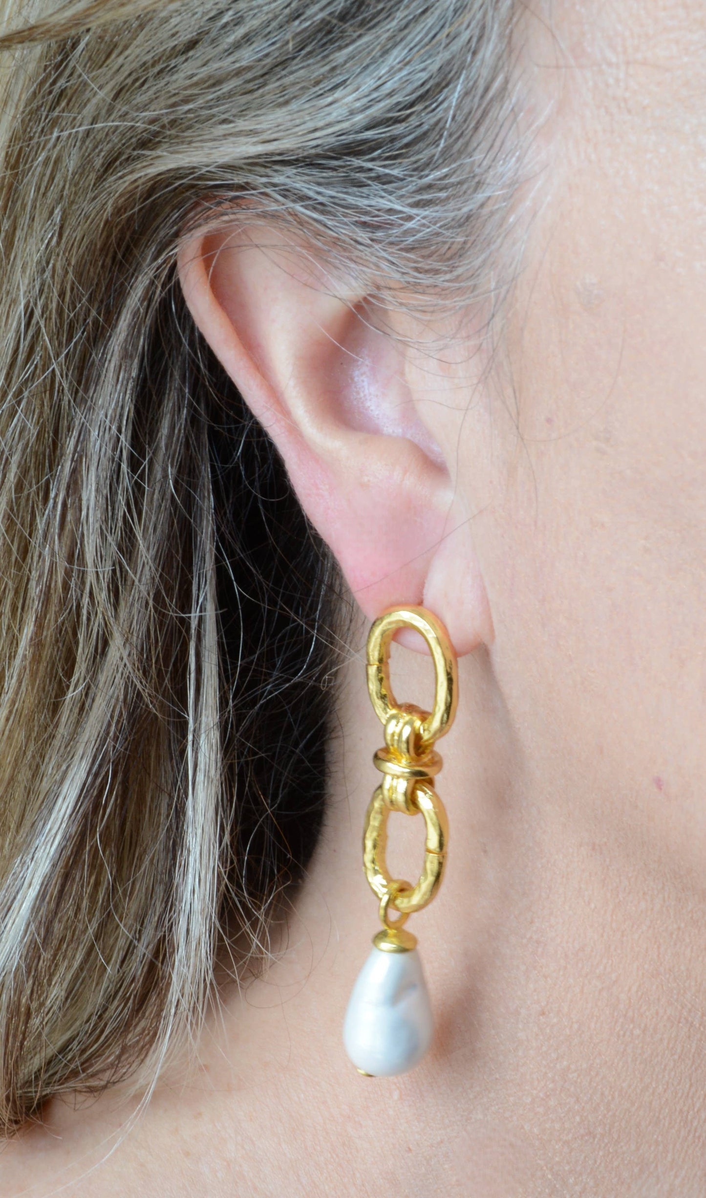 AJS Design Studio - Double Loop Pearl Earring