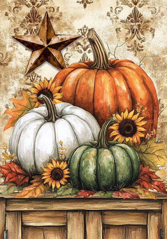 Custom Decor - Rustic Pumpkins-FM - 12” x 18”