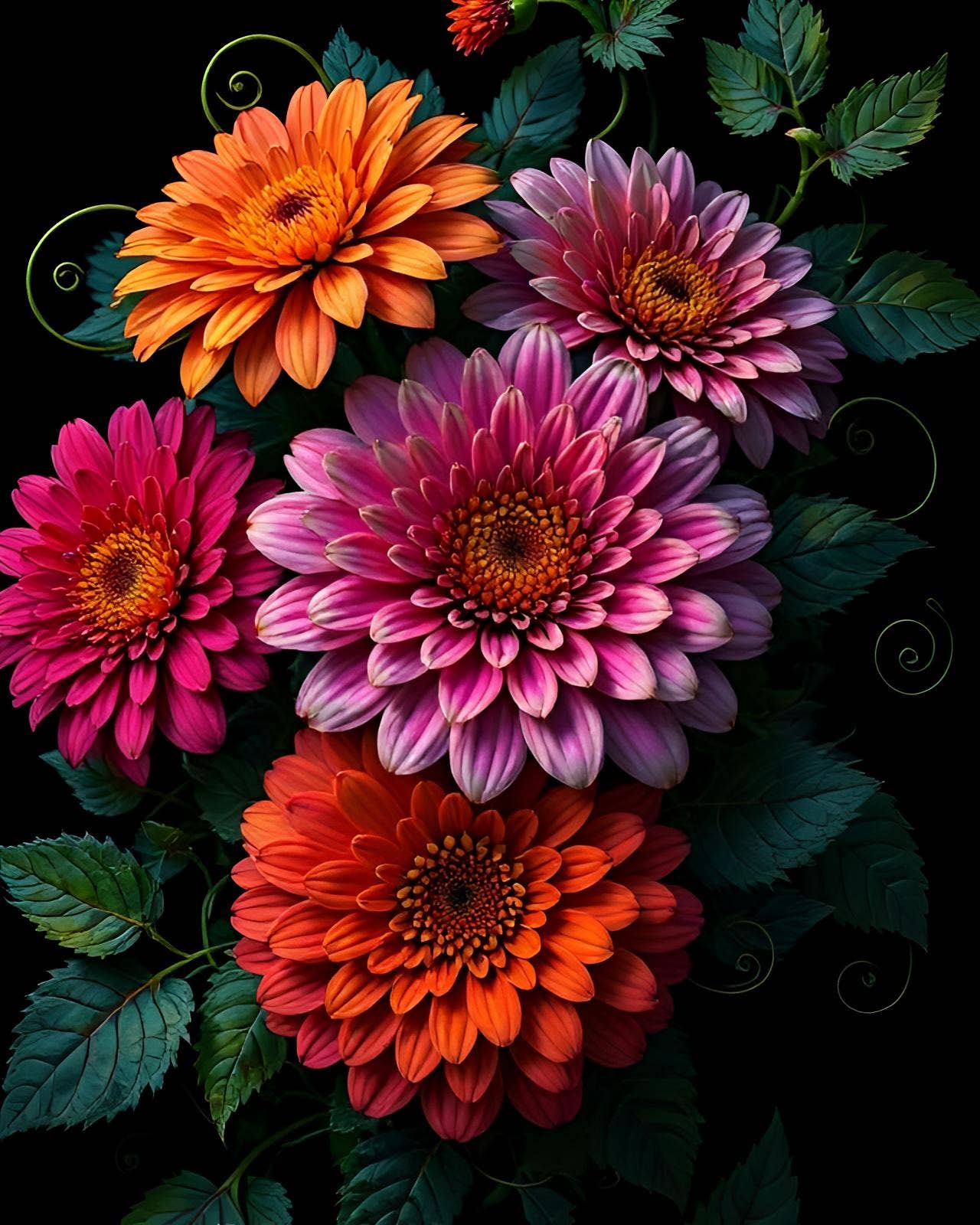 Wicked Cool Unicorn - Gothic Floral 5 x 7 Greeting Cards: 002