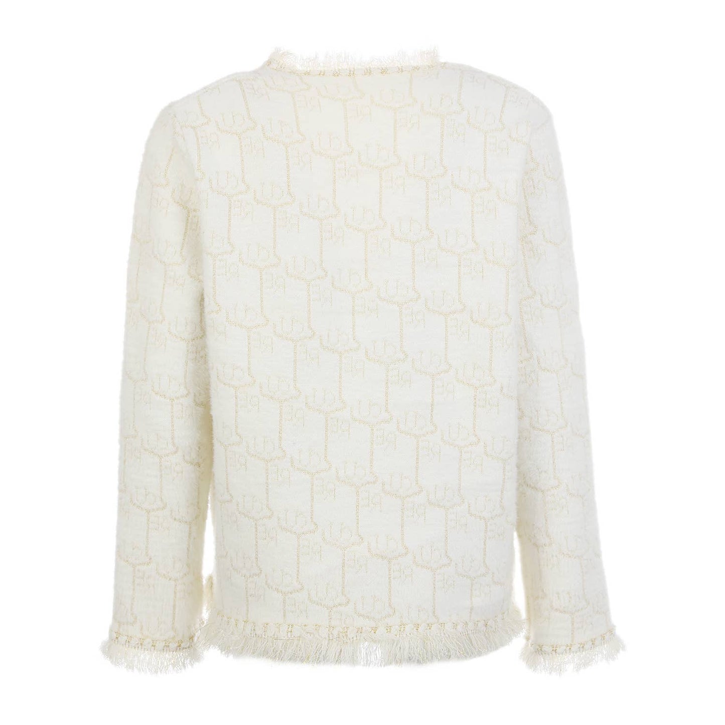 PEACH ACCESSORIES -  Elegance Bouclé Cardigan with Pearl Accents SD190: Black