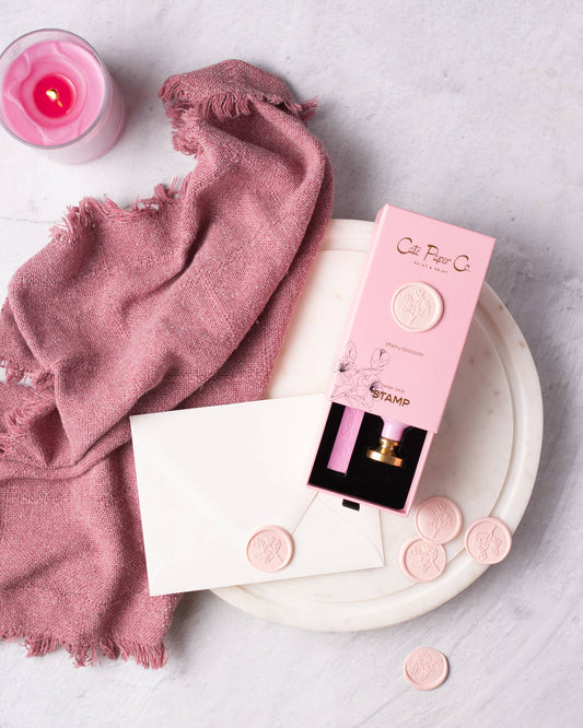 Cate Paper Co. - Wax seal stamp and wax stick set: Cherry Blossom