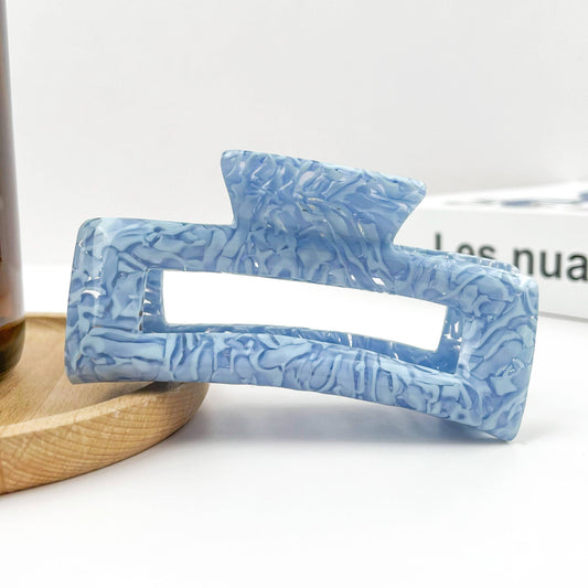 TheDivaSoap - Rectangular Acetate Hair Claw, Premium Quality Hair Clip: Blue