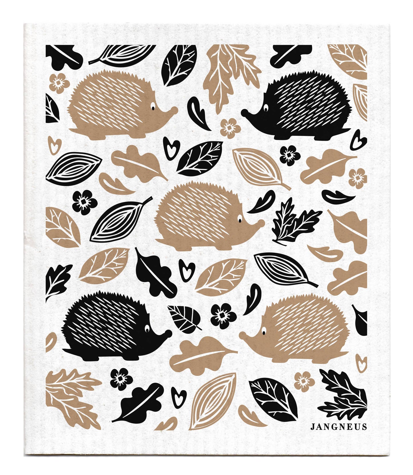 Jangneus - Swedish Dishcloth - Hedgehog - Black/Sand: Yellow