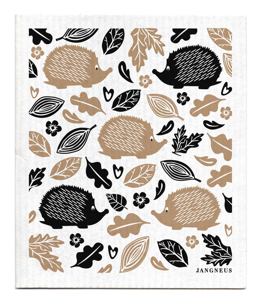 Jangneus - Swedish Dishcloth - Hedgehog - Black/Sand: Yellow