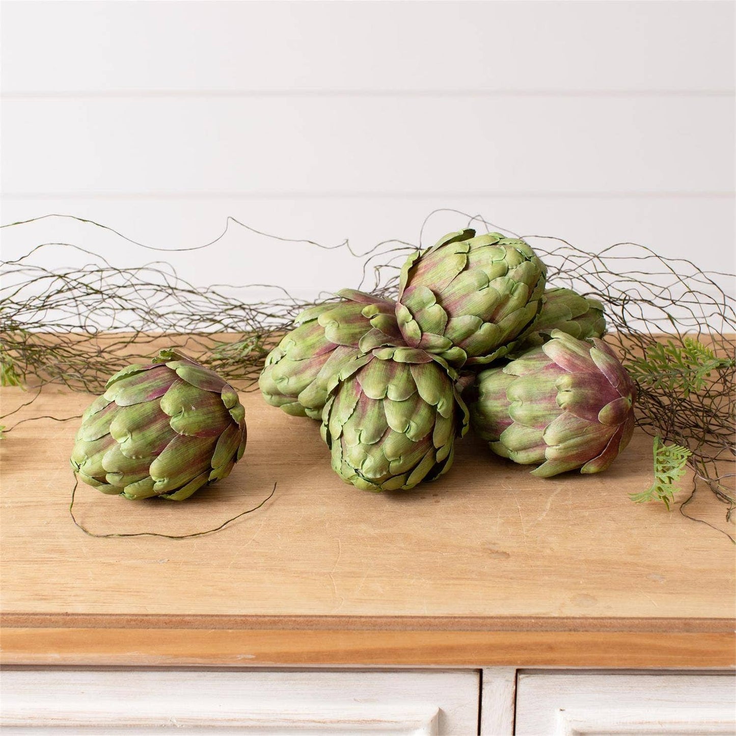 Audrey's Home & Gift - Green & Burgundy Faux Artichoke (PK/12)
