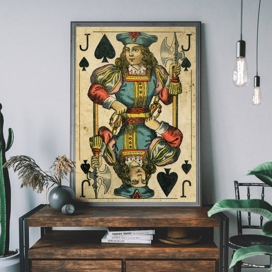 Ink & Drop - Vintage Playing Card Print - Jack of Spades: 11 ¾ x 15 ¾ in | 30x40 cm / Matte