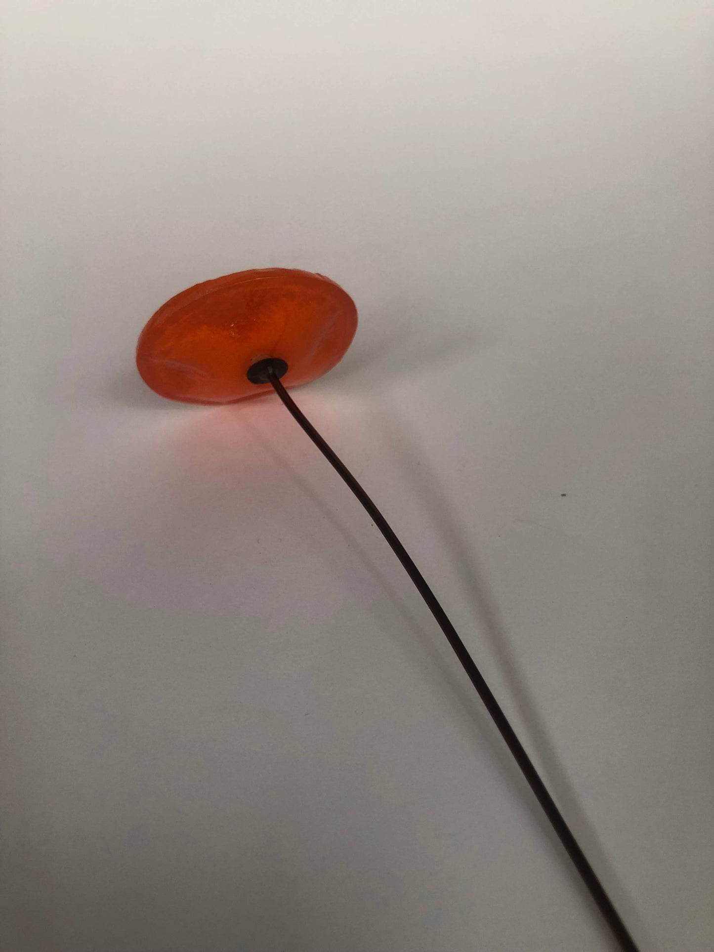 CARNEOL GLASS - Small Glass Flower For Outside In Red On Flexible Stem