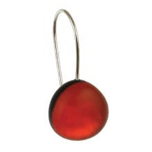 Origin Jewelry - Resin & Shell Drop Earrings - SMALL, Rounded Edge, 0.5": Red