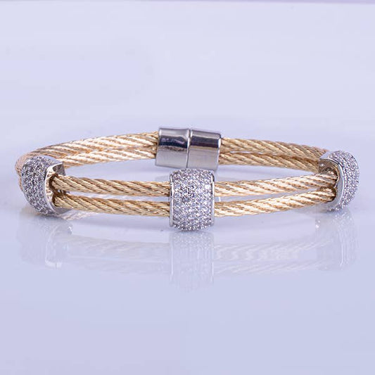 My Best Kept Jewelry - Gold And Crystal Station Bangle
