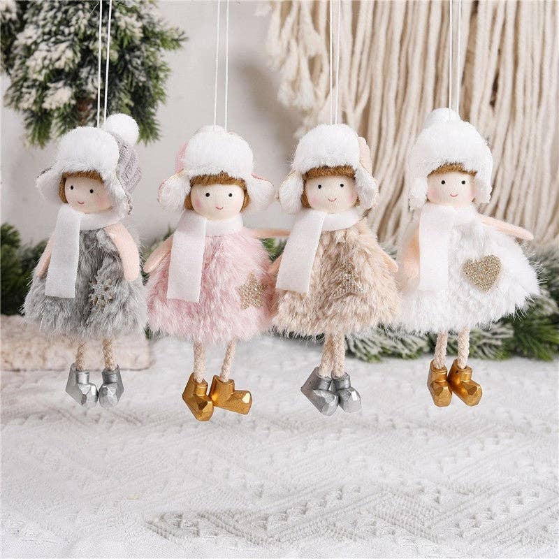 ShieldChic - Christmas Decoration Doll Girl: Light Coffee