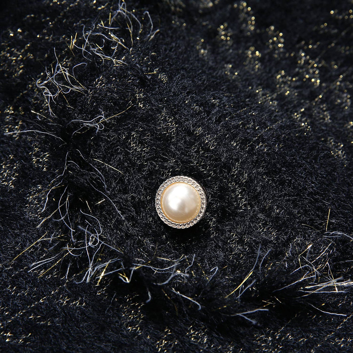 PEACH ACCESSORIES - SD190 Soft cardigan with Shinny Silver details: Black