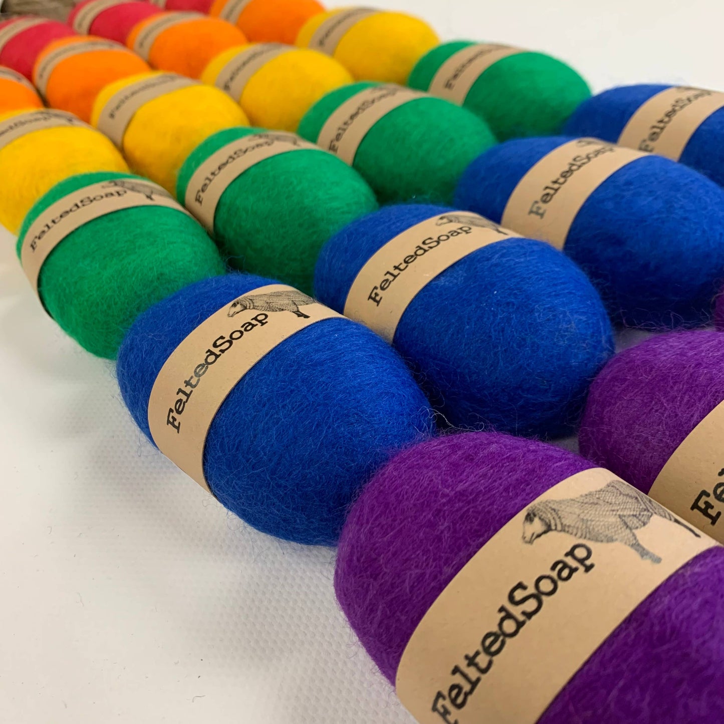 Twisted Purl LLC - Felted Soap Solid Color Pack of 12 Individually Labeled