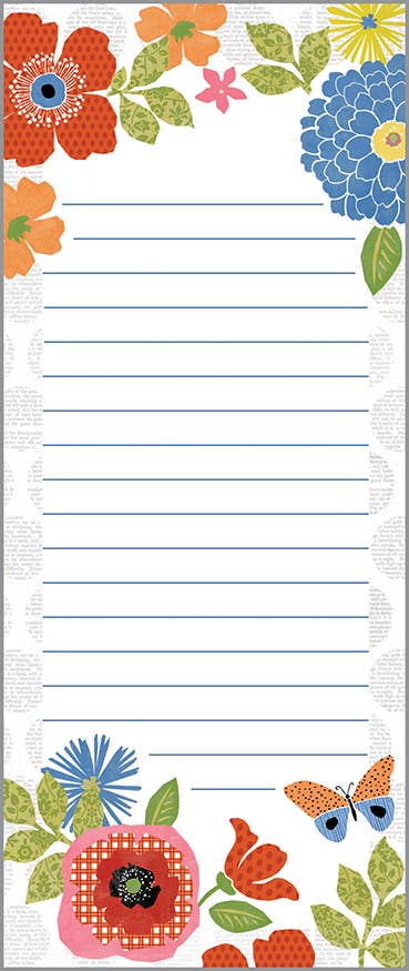 GINA B DESIGNS - List Pad - Patterned Flowers